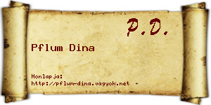 Pflum Dina névjegykártya